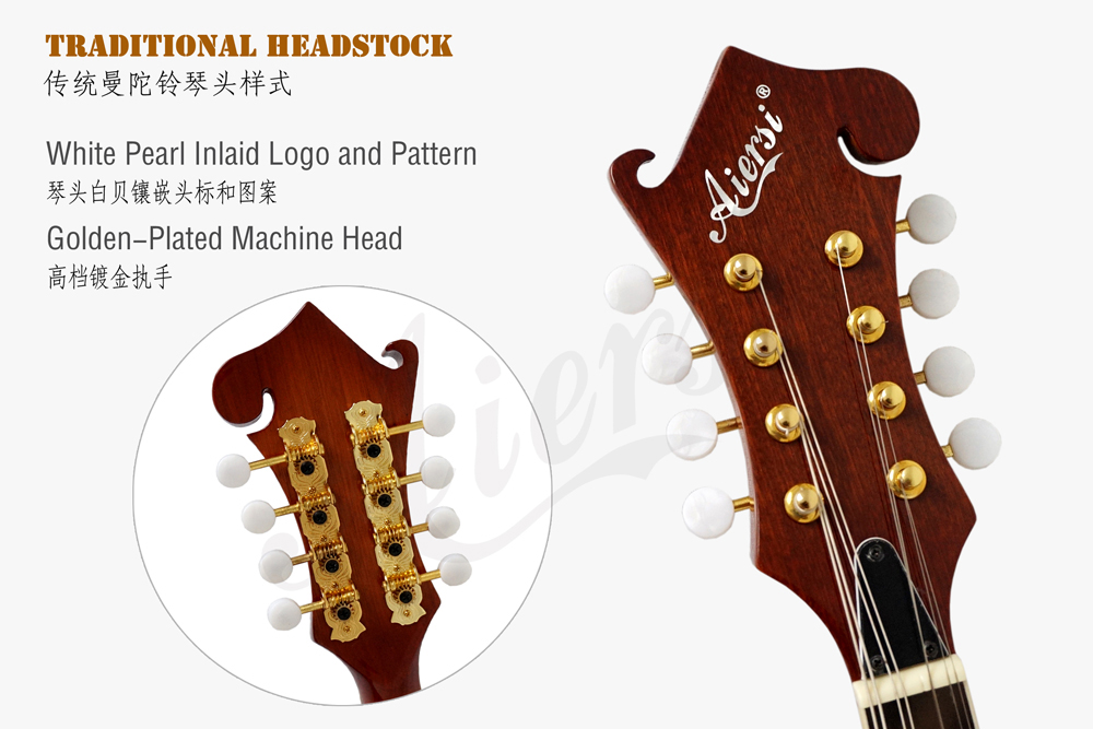 aiersi brand F style solid top mandolin for sale (4)