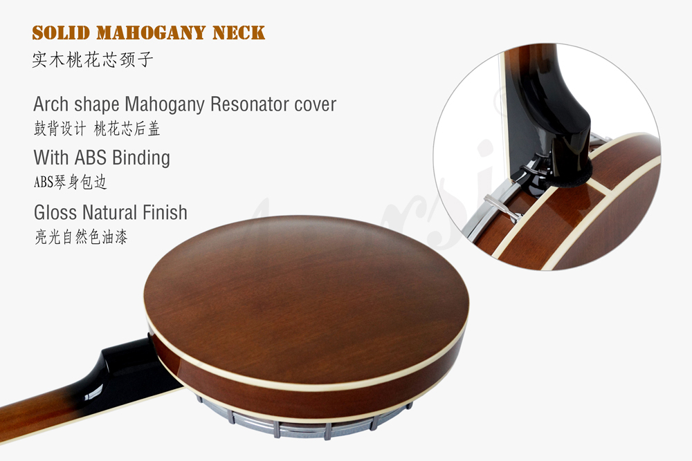 Aiersi brand high quality 4-string banjo with Mahogany Resonator Cover