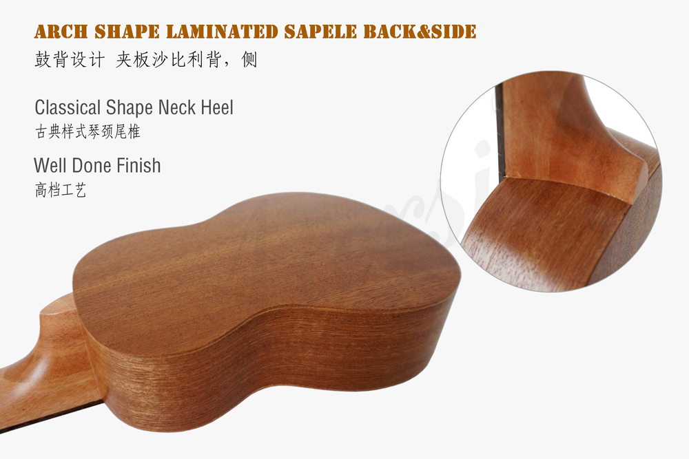 Aiersi Brand Dolphin Design Laminated Sapele Body Hawaii Ukulele