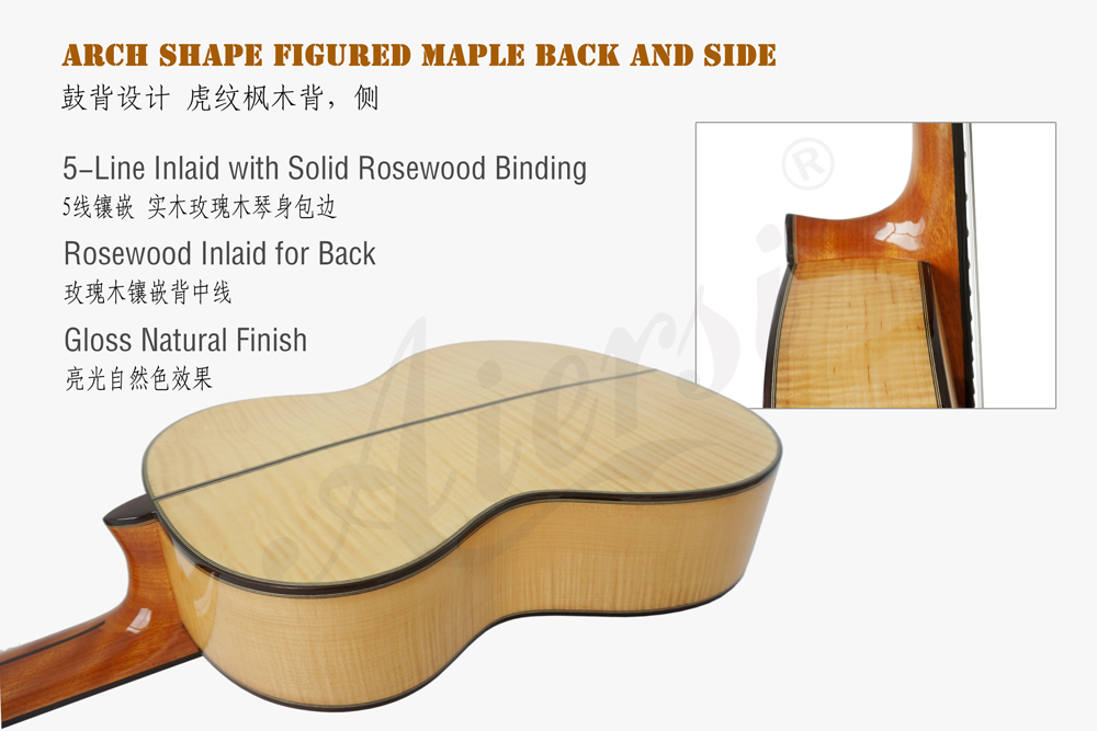 aiersi brand figured maple smallman guitar (4)