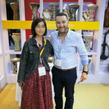 Music Fair  2019 Year Aiersi Visting Egypt Partner Drum Booth Shanghai China
