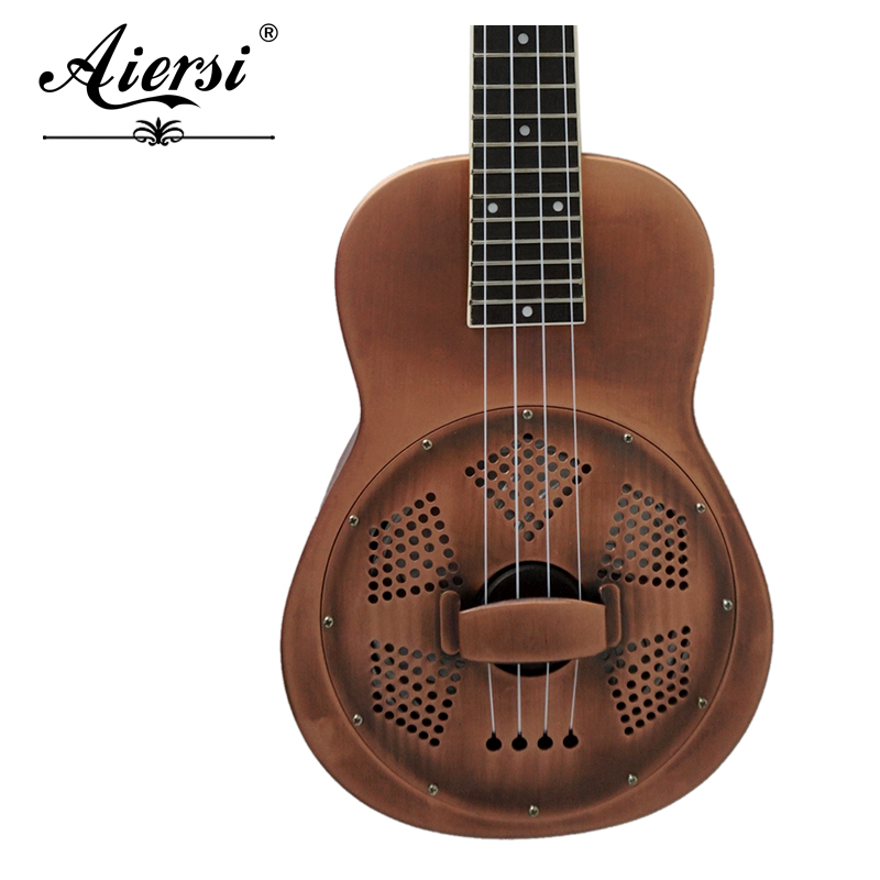 Red Copper Finish Brass Concert Resonator Ukulele