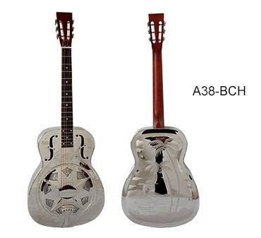 O Style Gloss Tree Pattern Resonator Guitar A38BCH