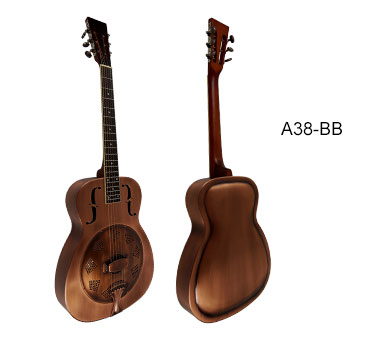 O style Red Rust Resonator Guitar A38BB