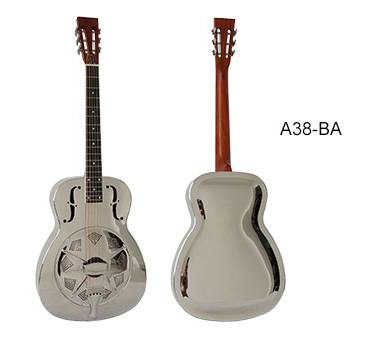 O style Gloss Chrome Resonator Guitar A38BA