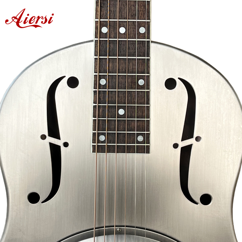 Single Cone Duolian Matt Chrome Bell Brass Resonator guitar Aiersi Guitar