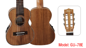 Aiersi Brand 28 Inch Laminated Koa Body Electrcial 6-String Guitarlele Model GU-78E