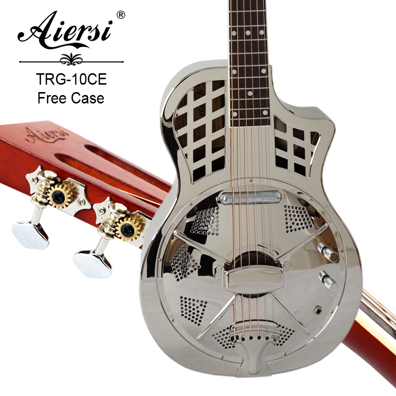 Gloss Cutaway Electric Parlour Resonator Guitar Aiersi Guitar