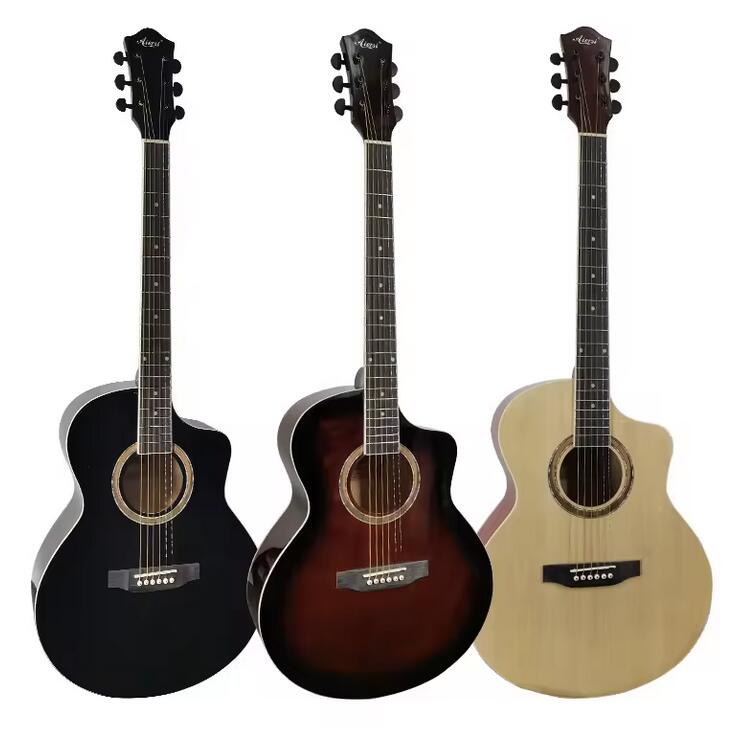 Low Budget Price Glossy Cutaway Acoustic Guitar