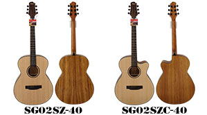 40 Inch Solid Spruce Top Zebra Wood Body Acoustic Guitar SG02SZC-40