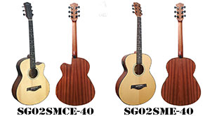 40 Inch Solid Spruce Top Mahogany Electric Acoustic Guitar SG02SME-40