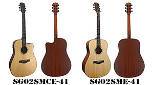 41 Inch Solid Spruce Top Mahogany Electric Acoustic Guitar SG02SME