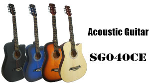 All Plywood Basswood Small Size 38 Inch Electric Acoustic Guitar SG040CE