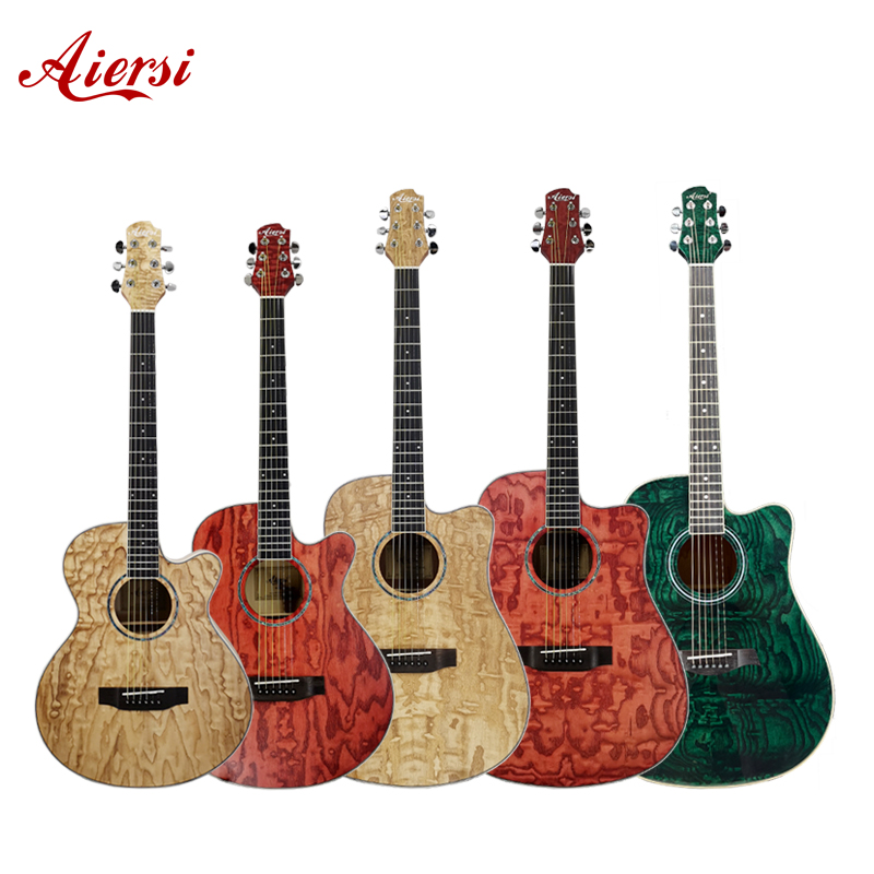 40&41 Inch Cutaway Colour Ash Wood Acoustic Guitar