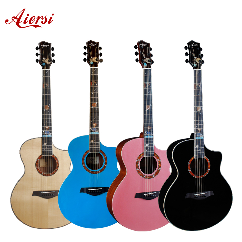 Glossy Colour 40 Inch Cutaway Space-star Design Acoustic Guitar