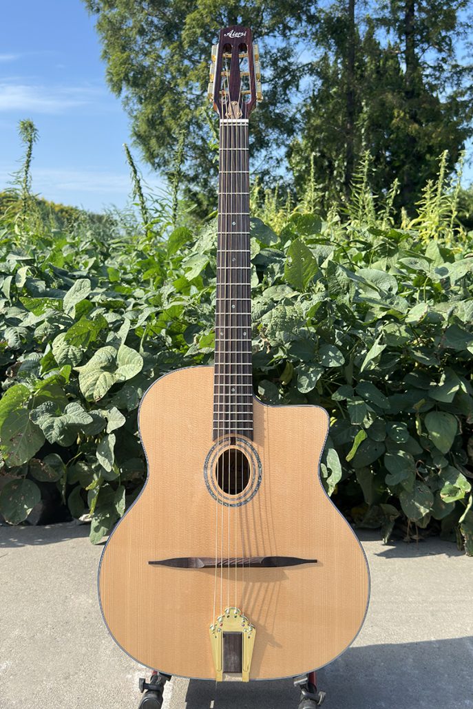 Zero-Fret Oval Hole Solid Spruce Gypsy Jazz Guitar