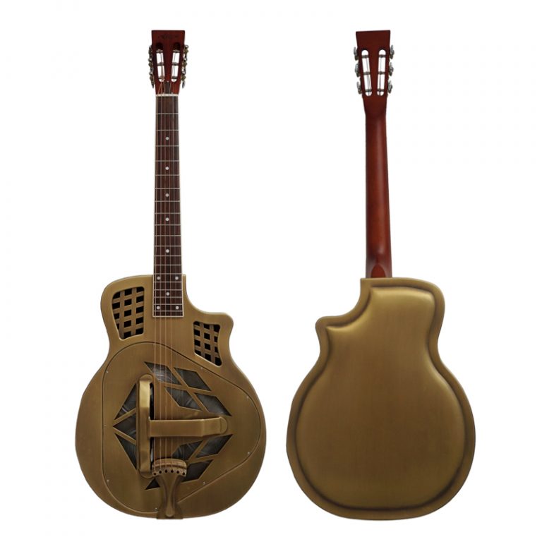 Cutway Bell Brass Body Tricone Resonator Guitar Aiersi Guitar Bass