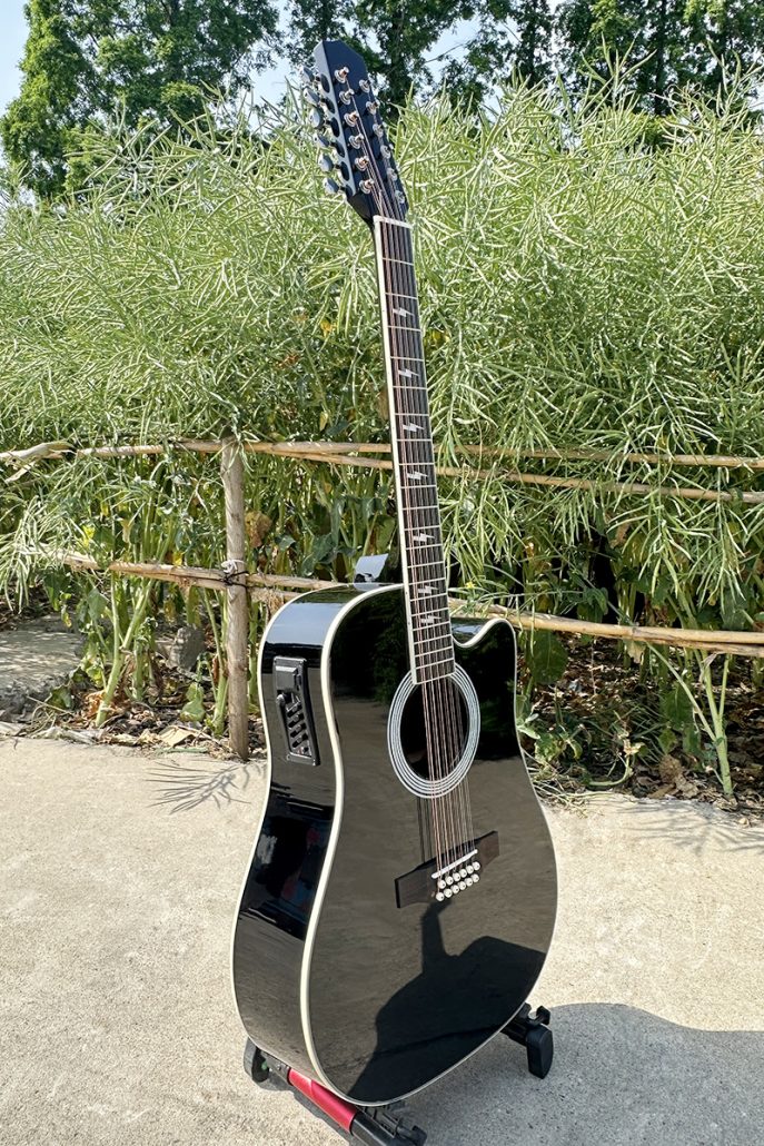 Boult Brand Glossy Black Mahogany 41 Inch Electric 12 String Acoustic Guitar