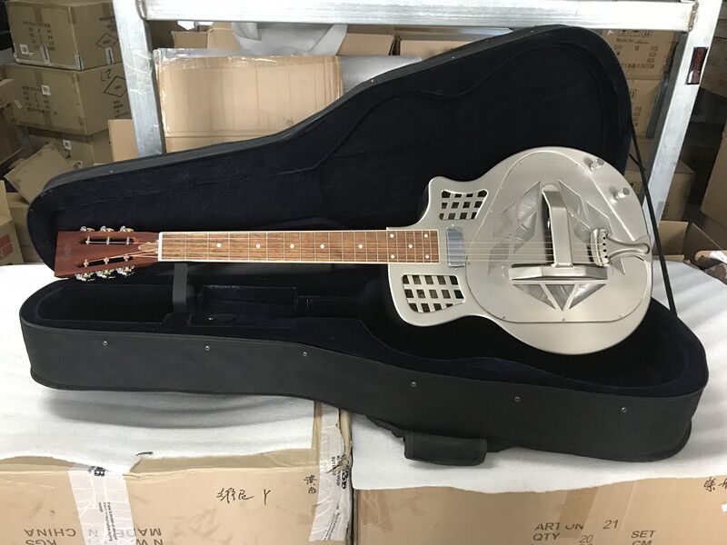 [Cutaway Tricone] Electric Bell Brass Body Resonator Guitar Aiersi
