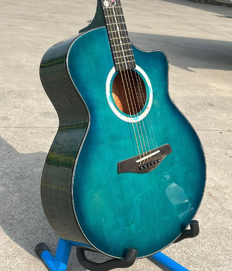 Glossy Blue Colour Cutaway Space-Trek Acoustic Guitar