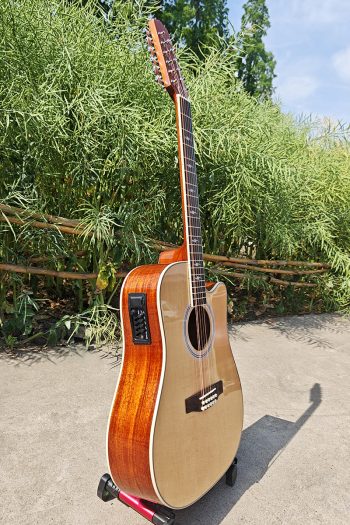 Boult Brand Glossy Spruce Top Mahogany 12 String 41 Inch Cutaway Electric Acoustic Guitar