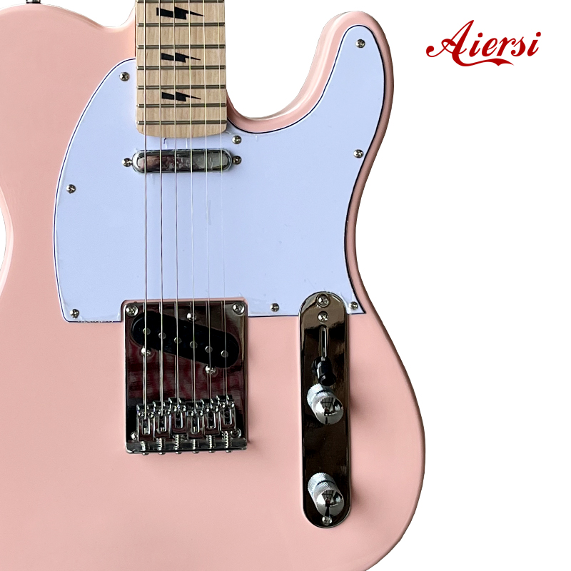 Pink Colour Lightning Tele Electric Guitar
