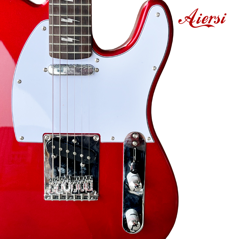 Red Colour Lightning Tele Electric Guitar