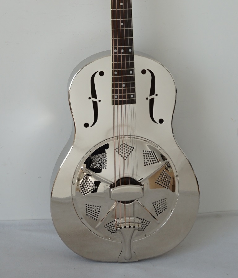 Duolian Glossy Chrome Resonator Guitar