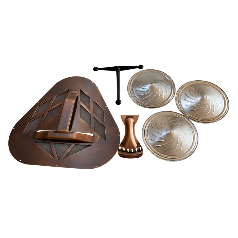 Tricone Resonator Guitar Kits with Red Rust Finish Coverplate,Cone,Bridge Biscuit,Tailpiece