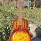 Sunburst Colour Brass Body Duolian F Sound Holes Single Cone Resonator Guitar