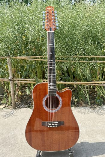 Boult Brand Glossy Mahogany 41 Inch Cutaway 12 String Electric Acoustic Guitar
