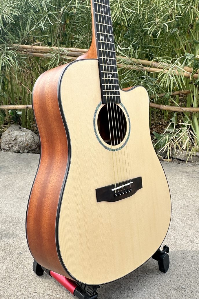 Spruce Top Mahogany Body 41 Inch Dreadnought Cutaway Acoustic Guitar