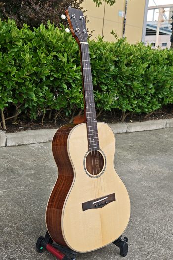 All Solid Spruce top Koa Body 4 String Tenor Parlor Guitar